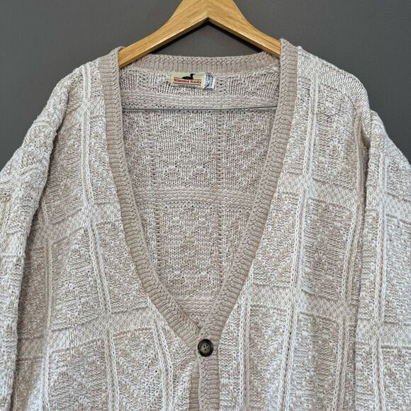 Winona Knits Cardigan Sweater Vintage Size Large 100% Cotton Knit - Picture 2 of 16